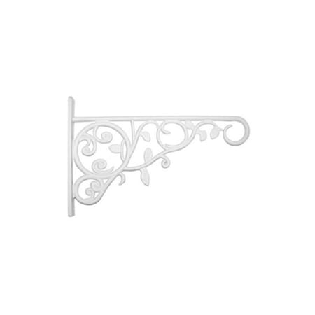 Dare2Decor 9 in. Cast Aluminum Hanging Plant Bracket White Leaves DA3856655